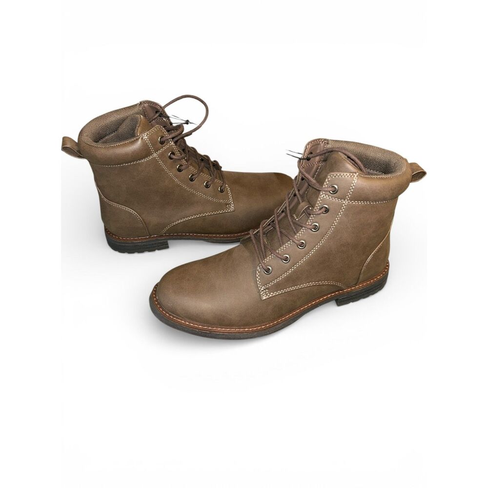 Goodfellow & Co Men’s Brown Lace-Up Ankle Boots Rugged Casual Workwear Shoes